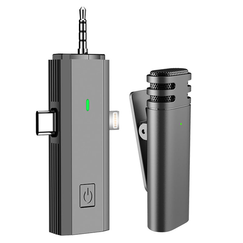 S17 3-in-1 Type-C/iPhone/3.5mm Wireless Lavalier Microphone Transmitter Receiver Set Mini Lapel Clip Mic S17 3-in-1 Type-C/iPhone/3.5mm Wireless Lavalier Microphone Transmitter Receiver Set Mini Lapel Clip Mic